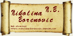 Nikolina Borenović vizit kartica
